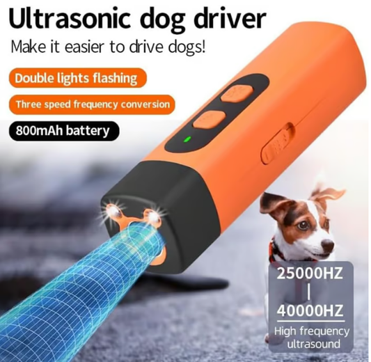 ✨ Ultraljudsk Dämpare för Hundar - Justerbar Frekvens för Humant Beteendeträning med Vibration och LED-varsel 🔒🌐