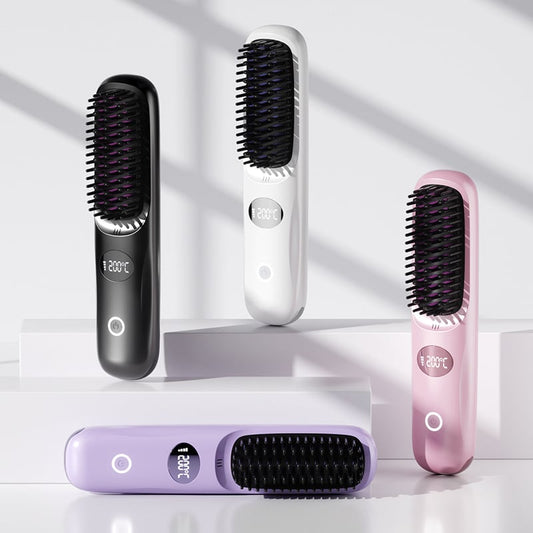 💖SISTA DAGEN 49 % RABATT💖2-i-1 plattång och sladdlös hårplattång med LED-display