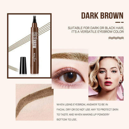 Naturlig ögonbrynspenna med 4 ändar, skapa snabbt snygg ögonbrynsmakeup