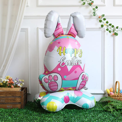 🐰🎉3 gigantiska 3D-stående kaninballonger – Självstående festlig glädje