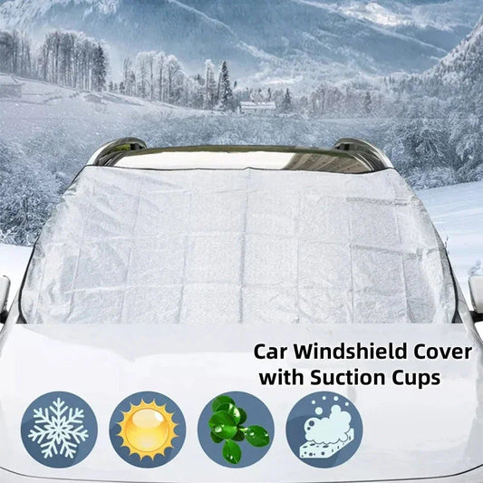 ❄️ Vindruteskydd med sugkoppar för bil – blockerar 99 % UV & stoppar frost och snö 🛡️