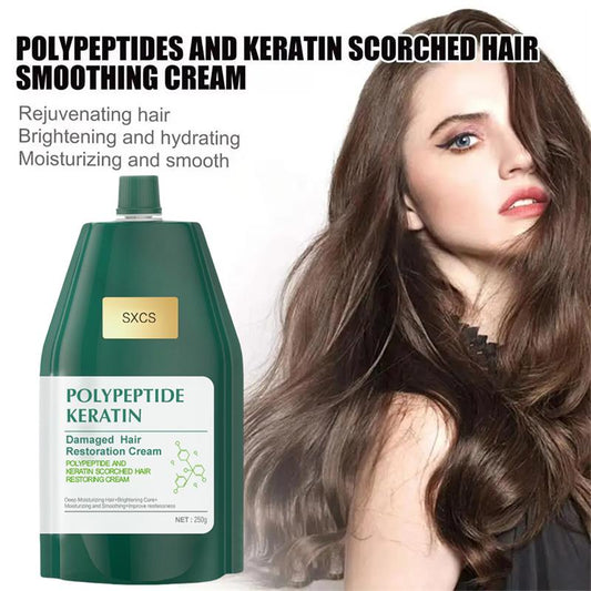 🔈🔈60% rabatt🔥Polypeptidkeratin Återfuktande Utjämnande Hårskadereparationskräm🥇