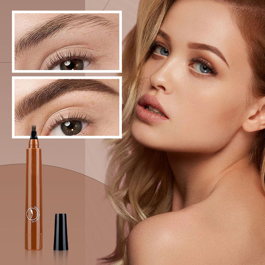 Naturlig ögonbrynspenna med 4 ändar, skapa snabbt snygg ögonbrynsmakeup