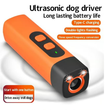 ✨ Ultraljudsk Dämpare för Hundar - Justerbar Frekvens för Humant Beteendeträning med Vibration och LED-varsel 🔒🌐