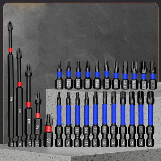 🧲Magnetskruvmejselsats med Phillips och Torx – 15 delar | Robusta bits + snabbväxlingssystem ⚡