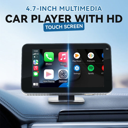 📱4,7-tums HD-pekskärm för multimedia i bilen – Svep med fingertopparna och förvandla din bil till en smart underhållningscentral på ett ögonblick!🚗✨
