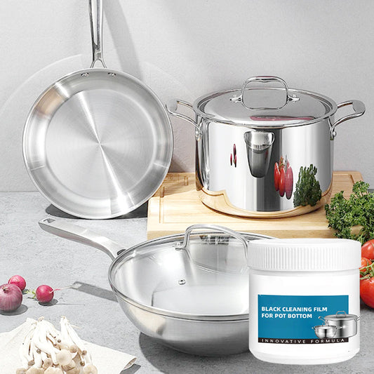 🧽 HET FÖRSÄLJNING - KÖP 2 FÅ 3! ✨ Kraftfull Bränd Restborttagare Pasta för Köksredskap - Giftfri Formula med Mikropolering för Kastruller, Pannor & Grillar 🔥🍳