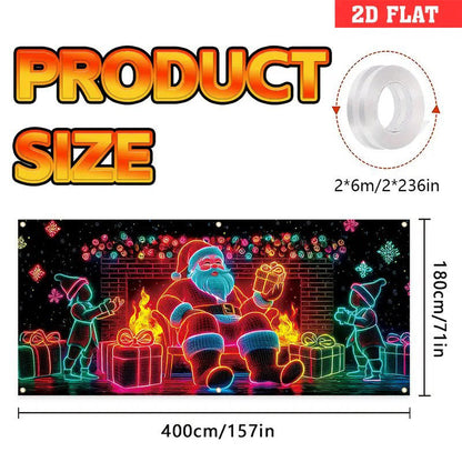 🔥UV-fluorescerande julbanderoll – den perfekta bakgrunden för din julfest!