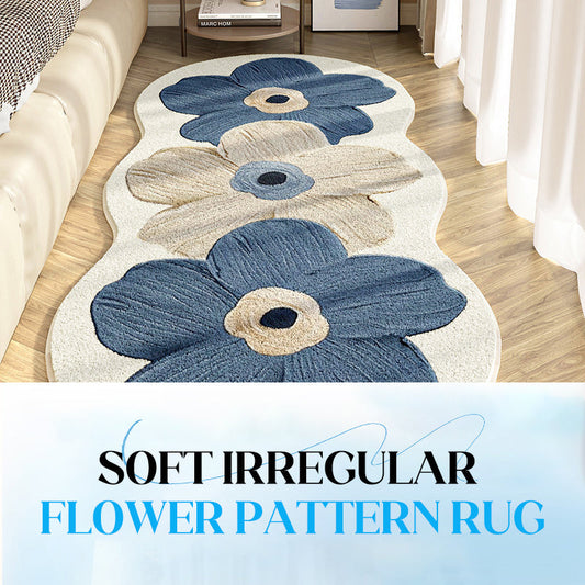 Mjuk matta med oregelbundet blommönster