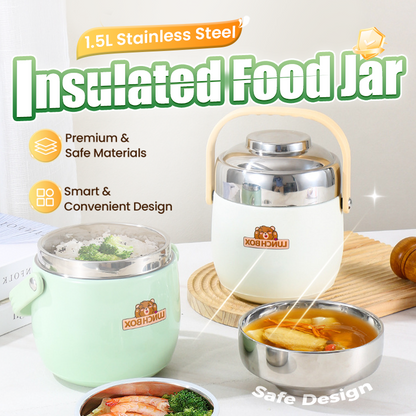 🥳🔥 50% RABATT! Isolerad lunchlåda i rostfritt stål – Håller maten varm 12h, läckagesäker & med flera fack!