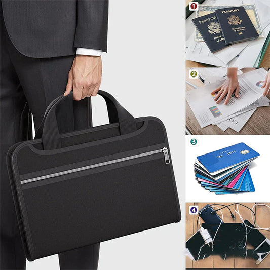 🔥Rea 50% RABATT🔥Brandsäker dragspelsmapp med handtag💼