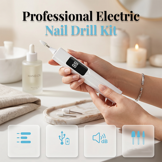 Professionellt Elektriskt Nagelborrkit – Utbytbara huvuden, LED-skärm & precision – Manikyr och pedikyr hemma 🏠