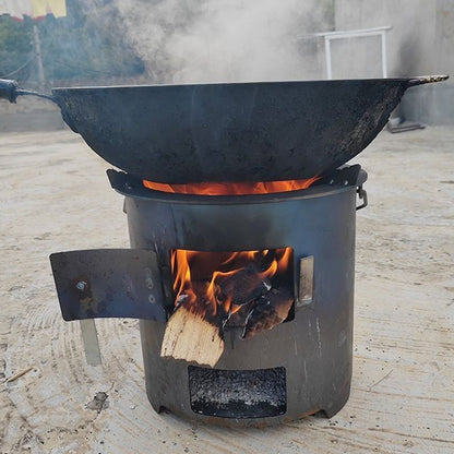 🥳Bärbar multifunktionell spis – effektiv förbränning, laga mat & värm, slitstark metall. Perfekt för camping & uteplats! 🏕️💪