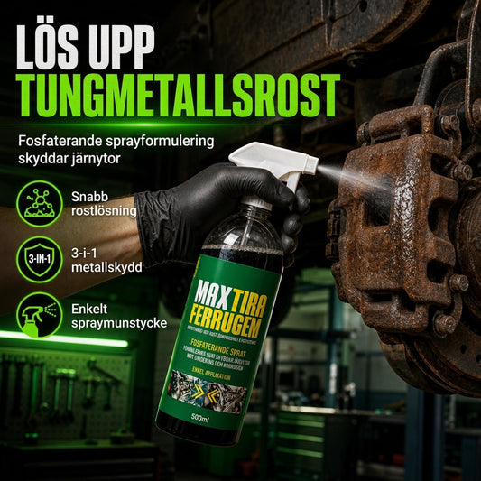 3-i-1 rostborttagningsmedel och fosfateringsmedel för metalldelar 500 ml med spraymunstycke för att ta bort fett och rost och bilda en rostskyddande skyddsfilm