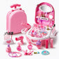 👑💖🎀 Förvandlingsbart sminkbordsset för barn med dockor och skönhetstillbehör