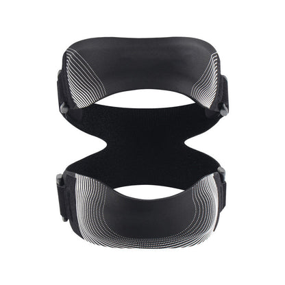 Justerbart knäskydd med patellastabilisator – dubbel stabiliserande rem, inbyggda silikonkuddar & andningsbar komfort – perfekt för löpning, träning och vardag ✨